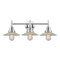 Caden Bath Vanity Light shown in the Polished Chrome finish with a Clear Halophane shade