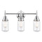 Caden Bath Vanity Light shown in the Polished Chrome finish with a Clear shade