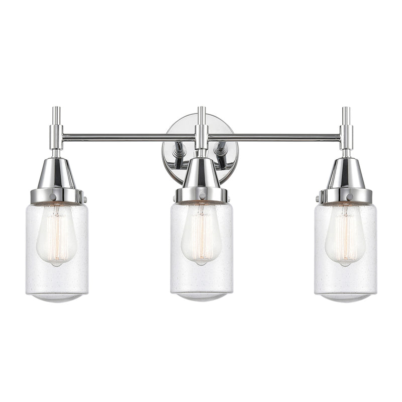 Caden Bath Vanity Light shown in the Polished Chrome finish with a Seedy shade