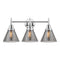 Caden Bath Vanity Light shown in the Polished Chrome finish with a Plated Smoke shade