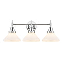 Caden Bath Vanity Light shown in the Polished Chrome finish with a Matte White shade