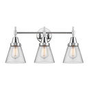 Caden Bath Vanity Light shown in the Polished Chrome finish with a Clear shade