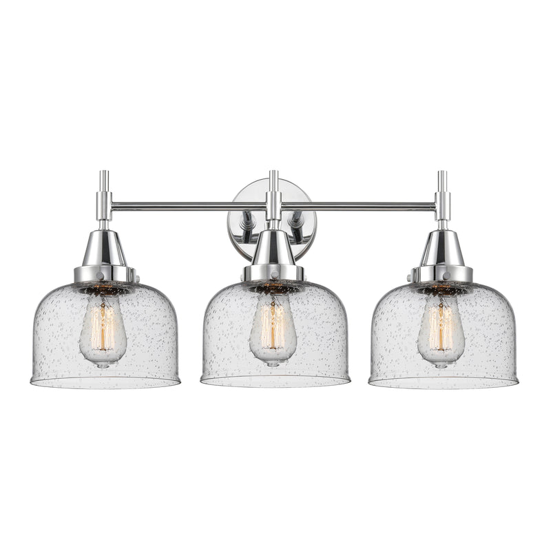 Caden Bath Vanity Light shown in the Polished Chrome finish with a Seedy shade