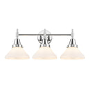 Caden Bath Vanity Light shown in the Polished Chrome finish with a Matte White shade