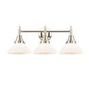 Caden Bath Vanity Light shown in the Polished Nickel finish with a Matte White shade