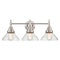 Caden Bath Vanity Light shown in the Satin Nickel finish with a Clear shade