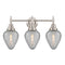 Caden Bath Vanity Light shown in the Satin Nickel finish with a Clear Crackled shade