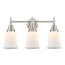 Caden Bath Vanity Light shown in the Satin Nickel finish with a Matte White shade