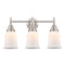 Caden Bath Vanity Light shown in the Satin Nickel finish with a Matte White shade