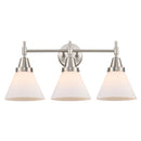 Caden Bath Vanity Light shown in the Satin Nickel finish with a Matte White shade