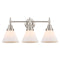 Caden Bath Vanity Light shown in the Satin Nickel finish with a Matte White shade