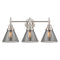 Caden Bath Vanity Light shown in the Satin Nickel finish with a Plated Smoke shade