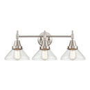 Caden Bath Vanity Light shown in the Satin Nickel finish with a Seedy shade