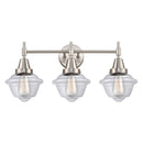 Caden Bath Vanity Light shown in the Satin Nickel finish with a Clear shade
