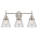 Caden Bath Vanity Light shown in the Satin Nickel finish with a Clear shade