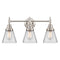 Caden Bath Vanity Light shown in the Satin Nickel finish with a Clear shade