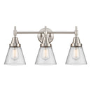 Caden Bath Vanity Light shown in the Satin Nickel finish with a Seedy shade