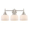 Caden Bath Vanity Light shown in the Satin Nickel finish with a Matte White shade