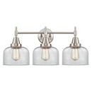 Caden Bath Vanity Light shown in the Satin Nickel finish with a Clear shade