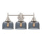 Caden Bath Vanity Light shown in the Satin Nickel finish with a Plated Smoke shade