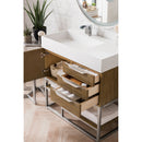 James Martin Columbia 36" Single Vanity Latte Oak with Glossy White Composite Top 388-V36-LTO-BN-GW