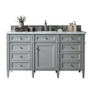 James Martin Brittany 60" Urban Gray Single Vanity with 3 cm Carrara Marble Top 650-V60S-UGR-3CAR