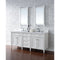 James Martin Brittany 72" Bright White Double Vanity with 3 cm Classic White Quartz Top 650-V72-BW-3CLW