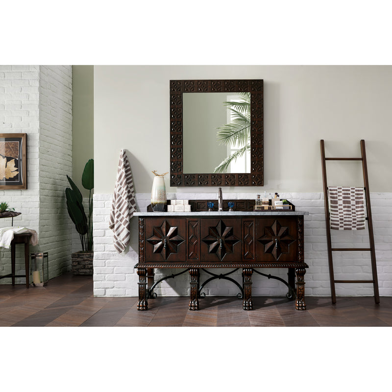 James Martin Balmoral 60" Antique Walnut Single Vanity with 3 cm Carrara Marble Top 150-V60S-ANW-3CAR