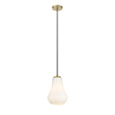 Fairfield Mini Pendant shown in the Brushed Brass finish with a Matte White shade