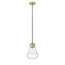 Fairfield Mini Pendant shown in the Brushed Brass finish with a Seedy shade