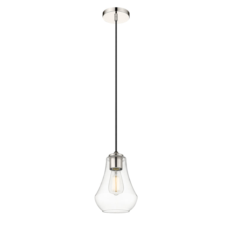 Fairfield Mini Pendant shown in the Polished Nickel finish with a Clear shade