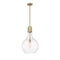 Amherst Pendant shown in the Brushed Brass finish with a Clear shade