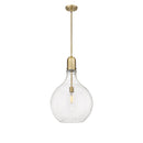 Amherst Pendant shown in the Brushed Brass finish with a Seedy shade