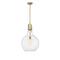 Amherst Pendant shown in the Brushed Brass finish with a Seedy shade