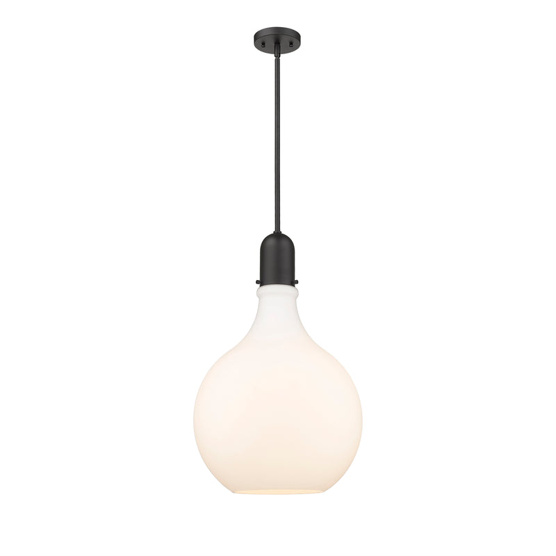 Amherst Pendant shown in the Matte Black finish with a Matte White shade