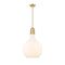 Amherst Pendant shown in the Satin Gold finish with a Matte White shade