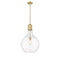 Amherst Pendant shown in the Satin Gold finish with a Clear shade