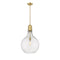 Amherst Pendant shown in the Satin Gold finish with a Seedy shade