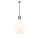 Amherst Pendant shown in the Brushed Satin Nickel finish with a Matte White shade