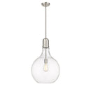 Amherst Pendant shown in the Brushed Satin Nickel finish with a Clear shade