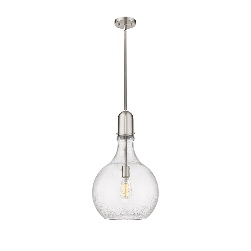 Amherst Pendant shown in the Brushed Satin Nickel finish with a Seedy shade