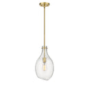 Salem Mini Pendant shown in the Satin Gold finish with a Seedy shade