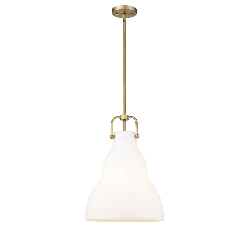 Haverhill Pendant shown in the Brushed Brass finish with a Matte White shade