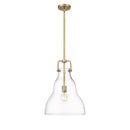 Haverhill Pendant shown in the Brushed Brass finish with a Clear shade