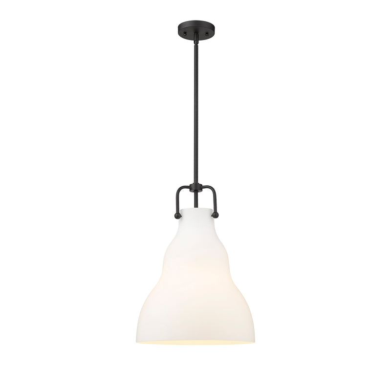 Haverhill Pendant shown in the Matte Black finish with a Matte White shade