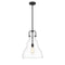 Haverhill Pendant shown in the Matte Black finish with a Clear shade