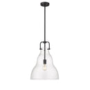 Haverhill Pendant shown in the Matte Black finish with a Seedy shade