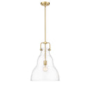 Haverhill Pendant shown in the Satin Gold finish with a Clear shade