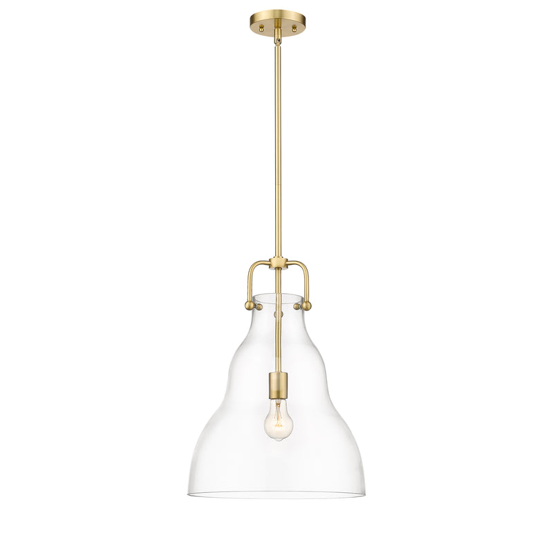 Haverhill Pendant shown in the Satin Gold finish with a Clear shade