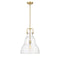 Haverhill Pendant shown in the Satin Gold finish with a Seedy shade